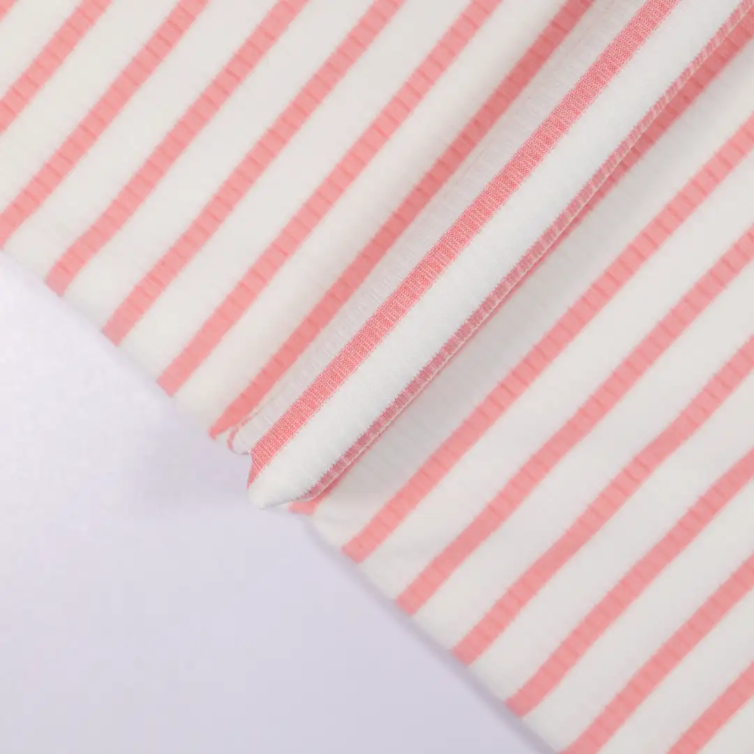 China Fabric for Skirt,Shorts,Hoodie,Yoga Clothes,Loungewear,Sweatshirt Single Jersey Knit Fabric Polyester Spandex stripe color buy from China wholesaler bulk order at wholesale price free worldwide shipping Alibaba