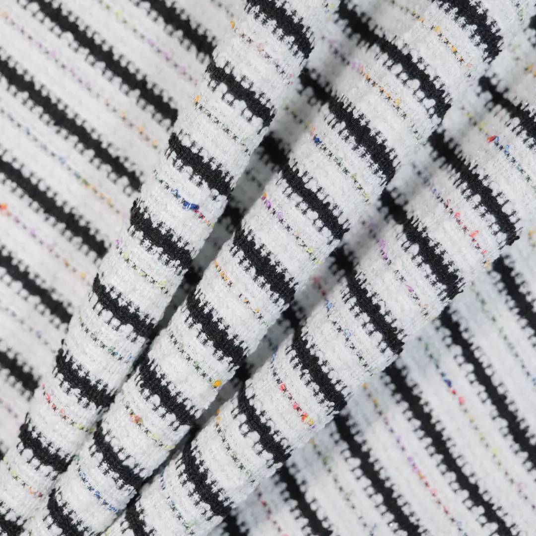 China Fabric for Skirt,Suit,Wide Leg Trousers Yarn-dyed fabric Knit Fabric Polyester Spandex Rayon Lurex Nylon stripe color buy from China wholesaler bulk order at wholesale price free worldwide shipping Alibaba