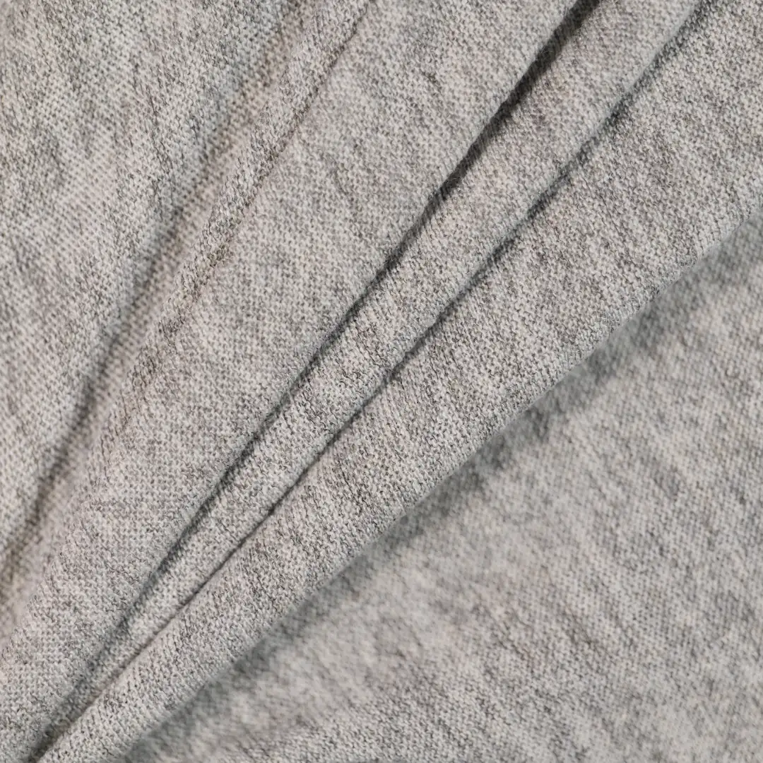 China Fabric for Shorts,Hoodie,Shirt Half Sleeve Zipper (Sweater) Single Jersey Knit Fabric Polyester Rayon Spandex grey color buy from China wholesaler bulk order at wholesale price free worldwide shipping Alibaba