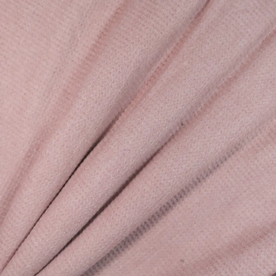 China Fabric for Hoodie,Wide Leg Trousers,Drawstring Wide Leg Trousers Waffle Knit Fabric Polyester Rayon Salmon color buy from China wholesaler bulk order at wholesale price free worldwide shipping Alibaba