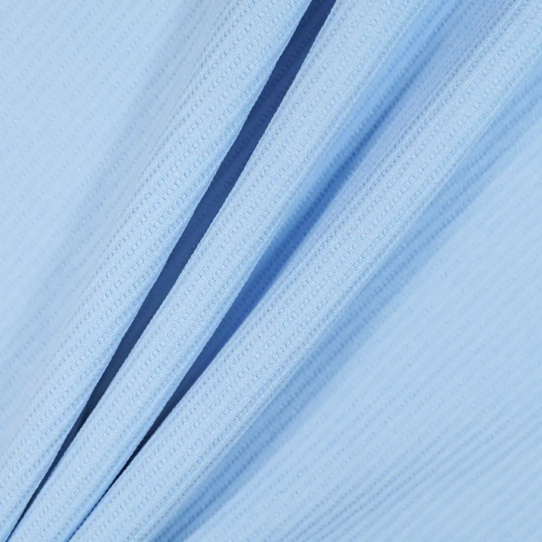 China Fabric for Blouse,Crop Top,Skirt,Wide Leg Trousers Waffle Knit Fabric Polyester Spandex blue color buy from China wholesaler bulk order at wholesale price free worldwide shipping Alibaba