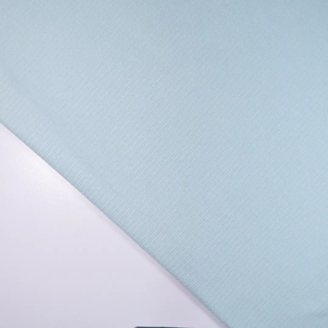 China Fabric for Sports Bras,Interlining,Sleeveless Sundress,Strap Midi Dress Rib Knit Fabric Rayon Polyester Spandex blue color buy from China wholesaler bulk order at wholesale price free worldwide shipping Alibaba