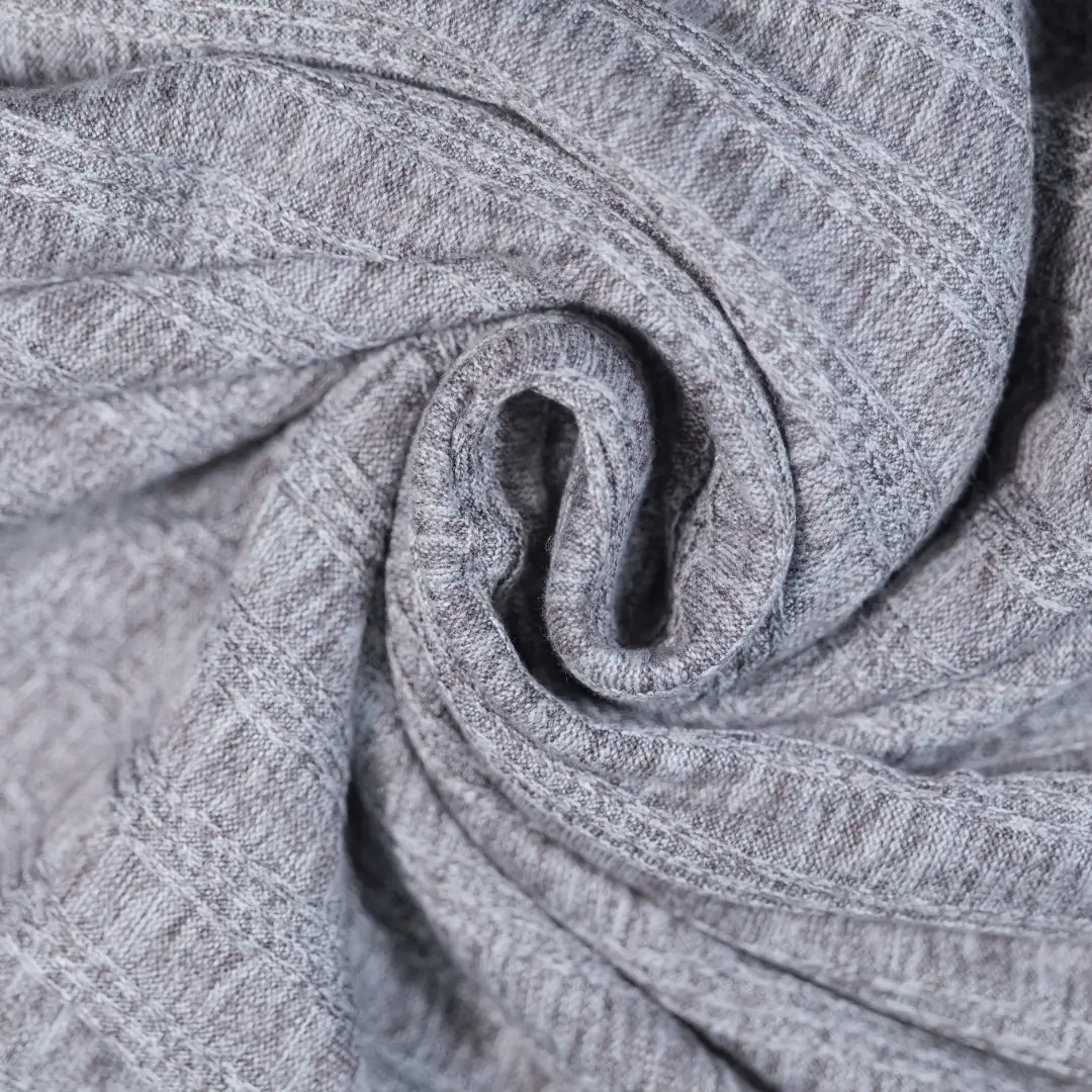 China Fabric for T-Shirt,Polo Shirt,Hoodie Rib Knit Fabric Polyester Spandex grey color buy from China wholesaler bulk order at wholesale price free worldwide shipping Alibaba