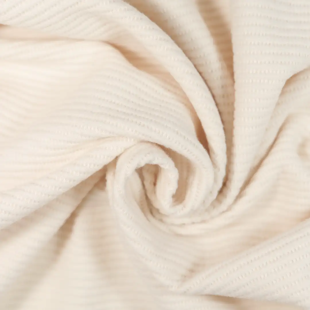 China Fabric for Shirt,Pants,Jackets,Hoodie,Wide Leg Trousers Waffle Knit Fabric Polyester Spandex rice color buy from China wholesaler bulk order at wholesale price free worldwide shipping Alibaba