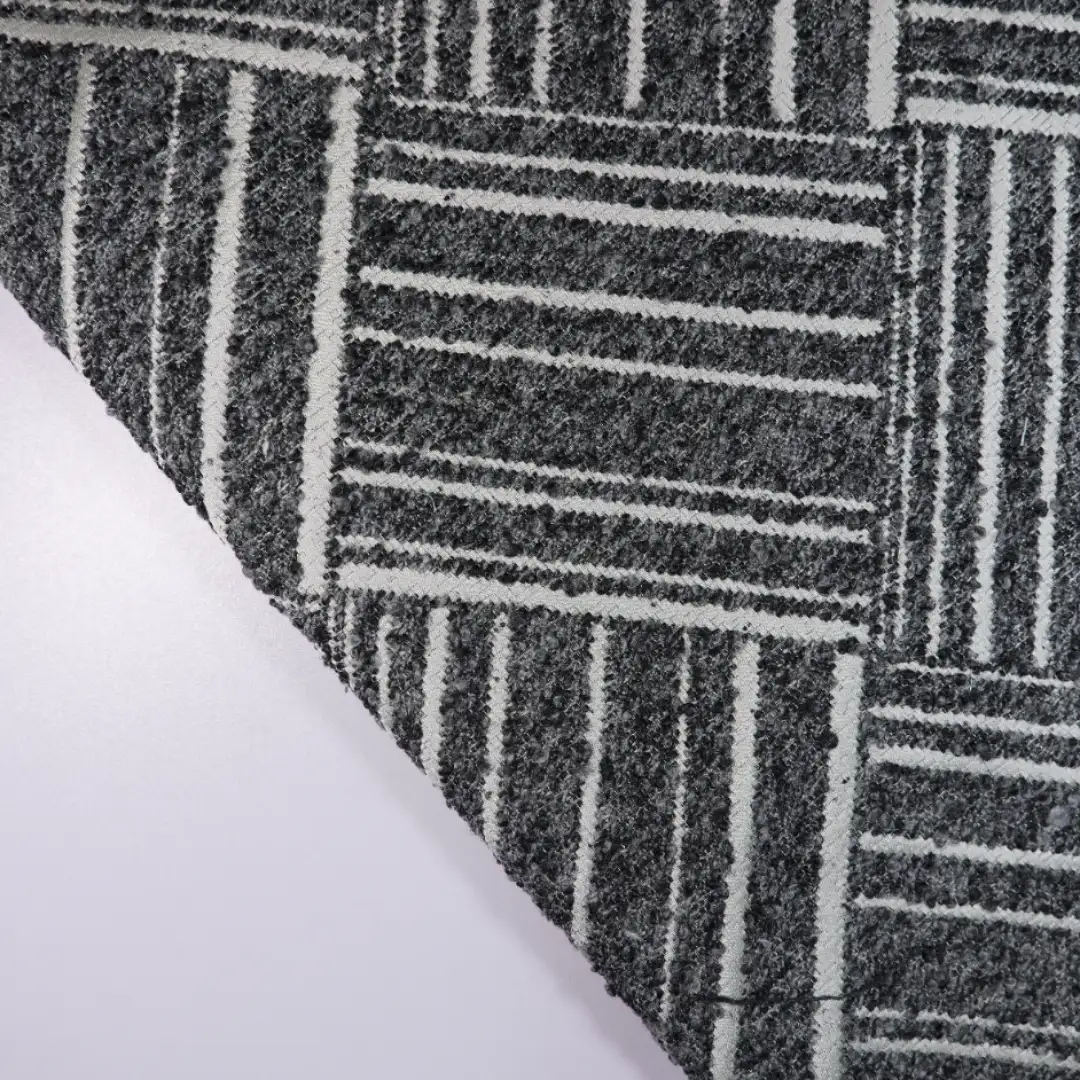 China Fabric for Overcoat,Girls Crew Neck Coat Chanel-Style Fabric Woolen Polyester black color buy from China wholesaler bulk order at wholesale price free worldwide shipping Alibaba