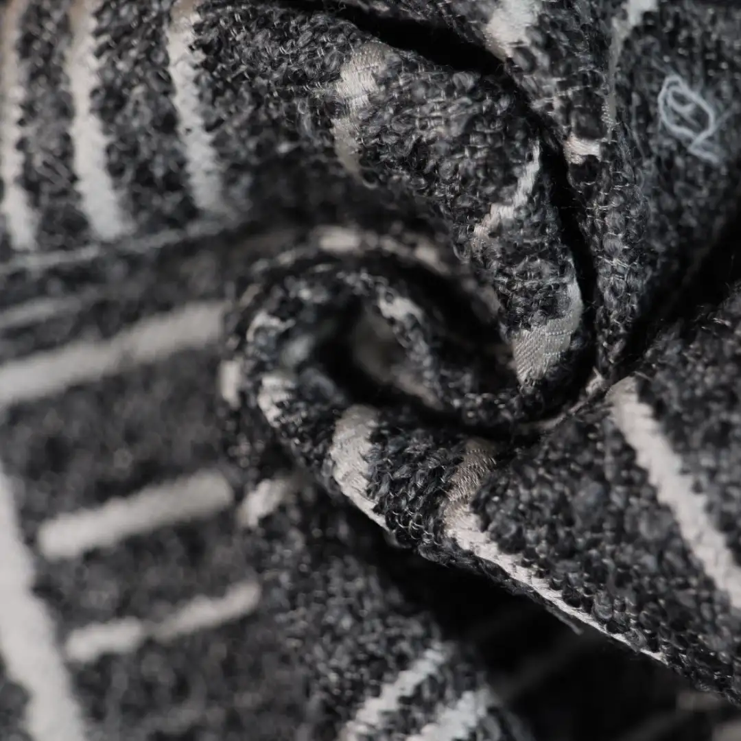 China Fabric for Overcoat,Girls Crew Neck Coat Chanel-Style Fabric Woolen Polyester black color buy from China wholesaler bulk order at wholesale price free worldwide shipping Alibaba