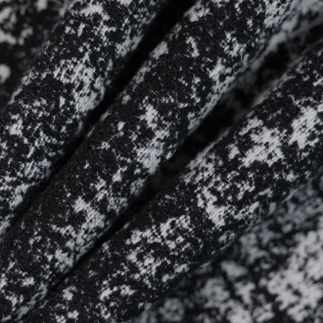 China Fabric for Skirt,Overcoat Chanel-Style Fabric Woolen Polyester black color buy from China wholesaler bulk order at wholesale price free worldwide shipping Alibaba