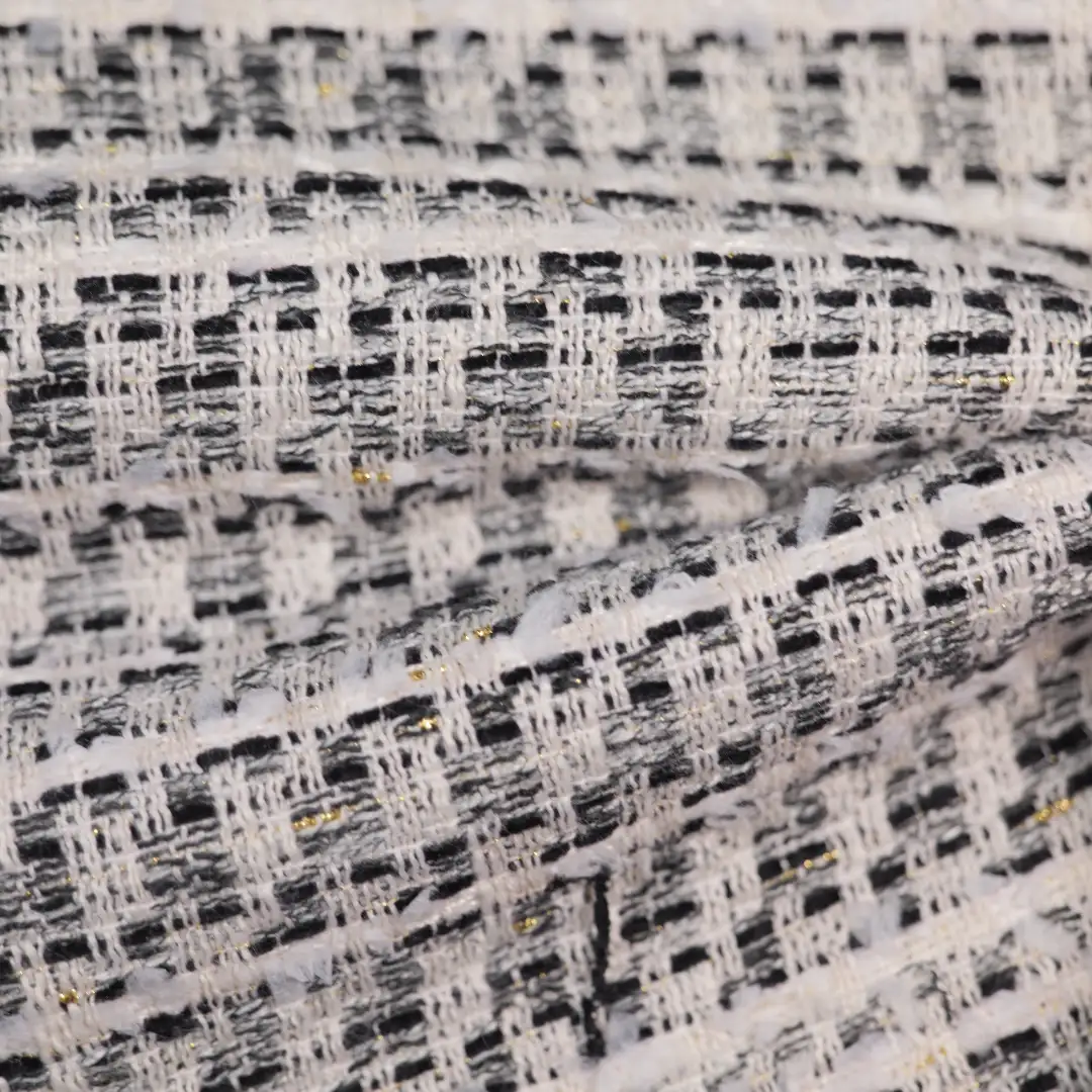 China Fabric for Jackets,Skirt Chanel-Style Fabric Woolen Polyester Rayon white black color buy from China wholesaler bulk order at wholesale price free worldwide shipping Alibaba