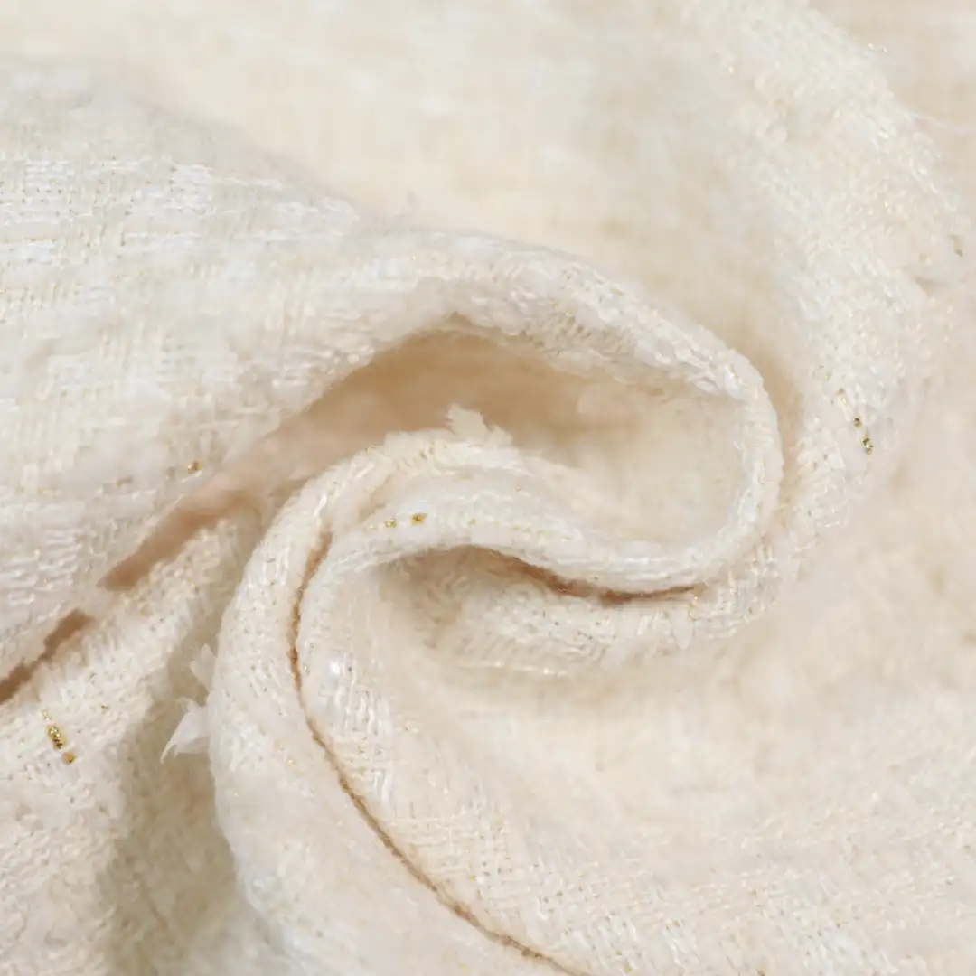 China Fabric for Skirt,Overcoat Chanel-Style Fabric Woolen Polyester Rayon white color buy from China wholesaler bulk order at wholesale price free worldwide shipping Alibaba
