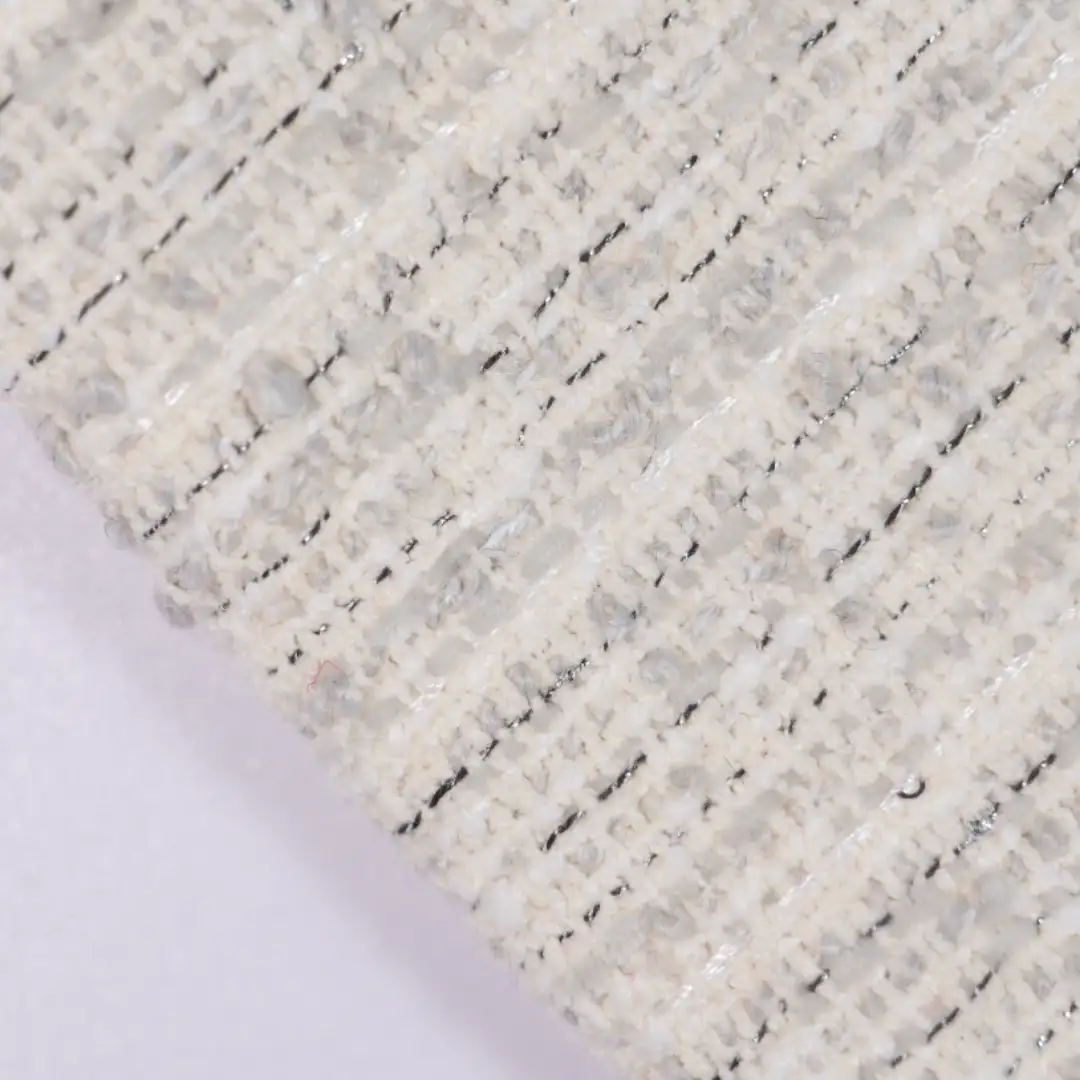 China Fabric for Jackets,Skirt Chanel-Style Fabric Woolen Polyester grey color buy from China wholesaler bulk order at wholesale price free worldwide shipping Alibaba