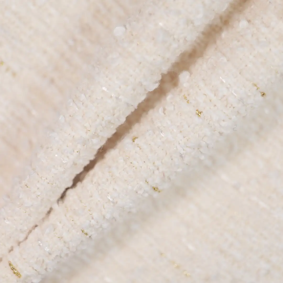 China Fabric for Skirt,Overcoat Chanel-Style Fabric Woolen Polyester white color buy from China wholesaler bulk order at wholesale price free worldwide shipping Alibaba