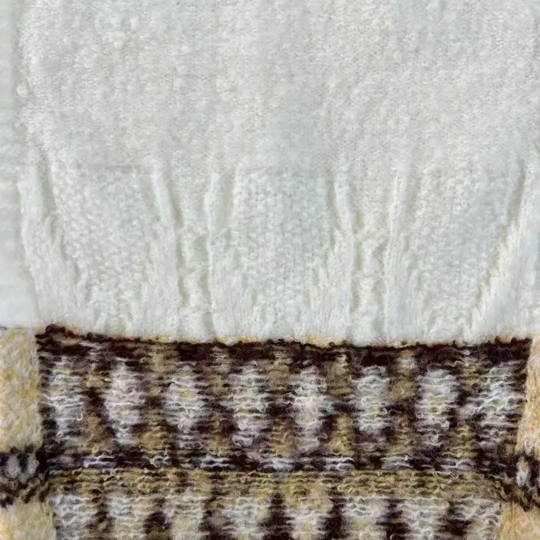 China Yarn for Open Cardigan (Sweater),Knitted Jacket (Sweater),Round Neck Pullover (Sweater),Hoodie  (Sweater) Mossy Yarn Fancy Yarn Acrylic Polyester Spandex off-white+brown+yellow color buy from China wholesaler bulk order at wholesale price free worldwide shipping Alibaba