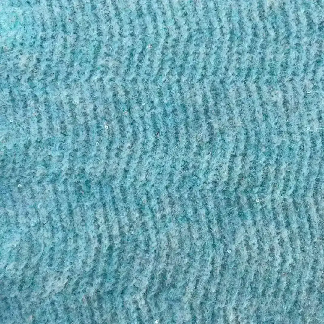 China Yarn for Round Neck Pullover (Sweater),Hoodie  (Sweater),Dresses (Pullover) (Sweater),Skirt (Sweater),Roll Neck Jumper (Sweater) Mossy Yarn Fancy Yarn Wool Nylon Polyester Sequin Spandex blue, purple, sparkling color buy from China wholesaler bulk order at wholesale price free worldwide shipping Alibaba