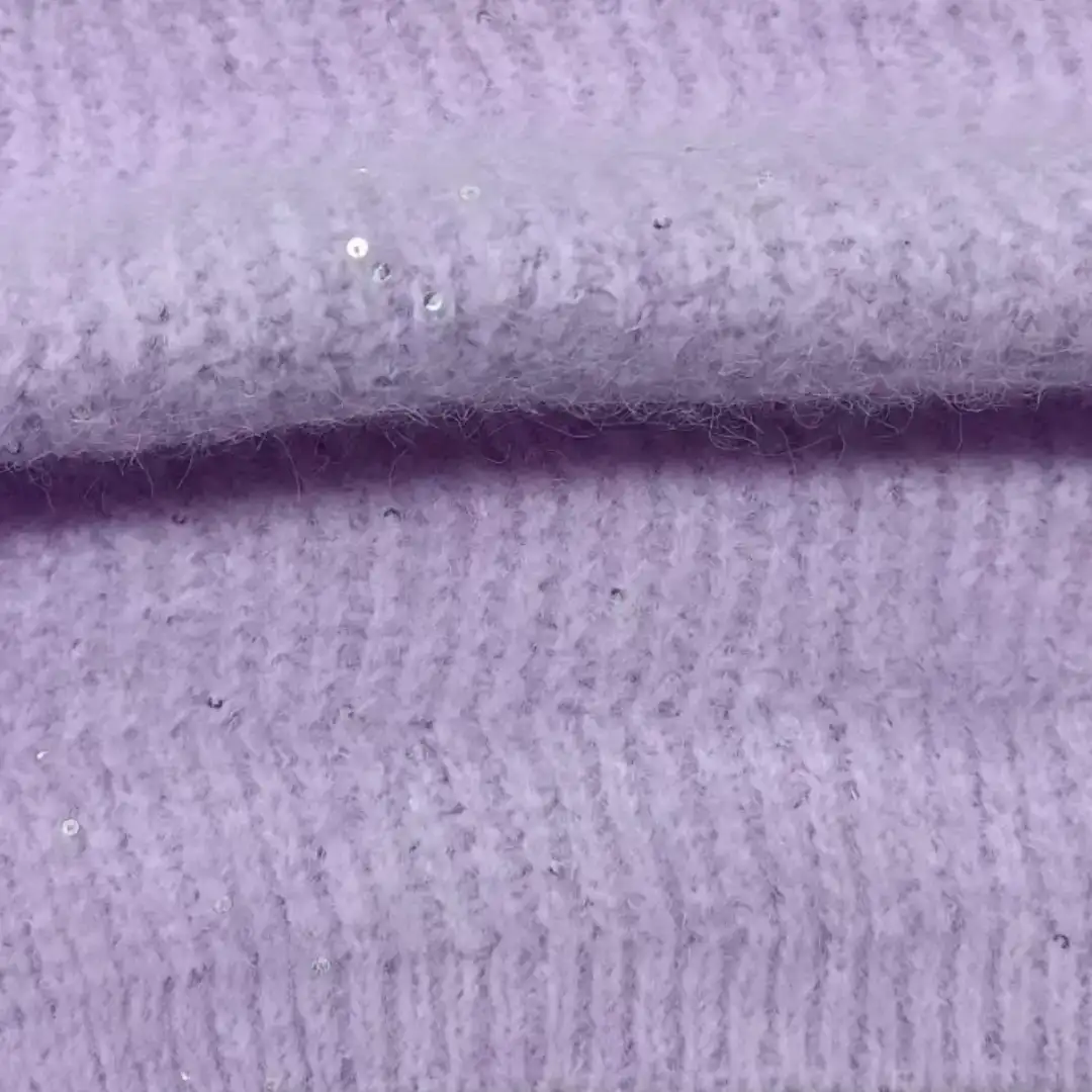 China Yarn for Round Neck Pullover (Sweater),Hoodie  (Sweater),Dresses (Pullover) (Sweater),Skirt (Sweater),Roll Neck Jumper (Sweater) Mossy Yarn Fancy Yarn Wool Nylon Polyester Sequin Spandex blue, purple, sparkling color buy from China wholesaler bulk order at wholesale price free worldwide shipping Alibaba