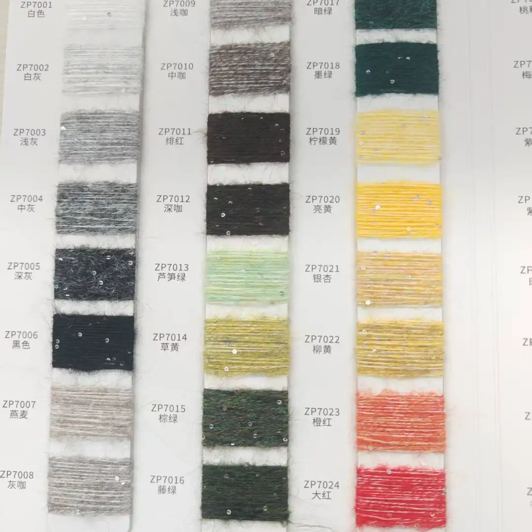 China Yarn for Round Neck Pullover (Sweater),Hoodie  (Sweater),Dresses (Pullover) (Sweater),Skirt (Sweater),Roll Neck Jumper (Sweater) Mossy Yarn Fancy Yarn Wool Nylon Polyester Sequin Spandex blue, purple, sparkling color buy from China wholesaler bulk order at wholesale price free worldwide shipping Alibaba