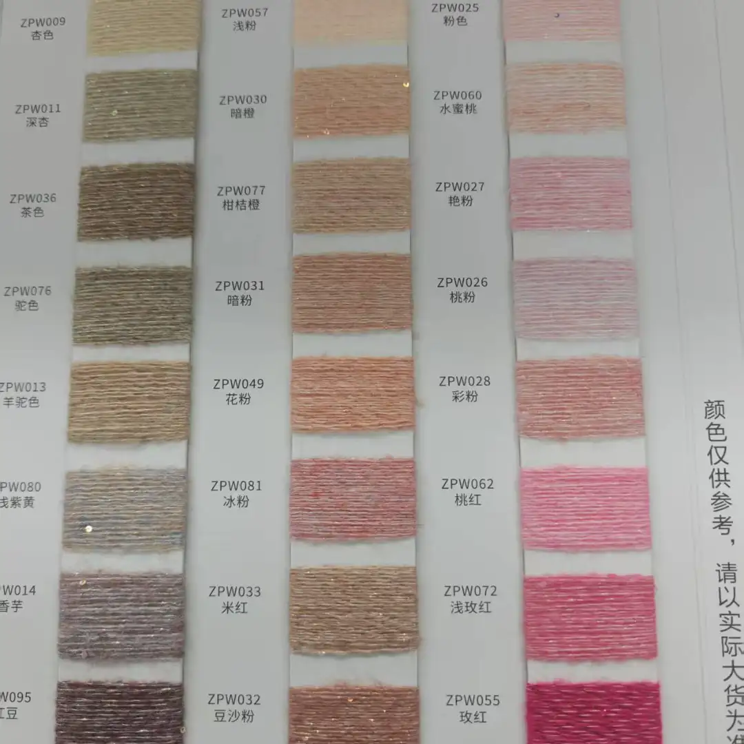 China Yarn for Knitted Jacket (Sweater),Round Neck Pullover (Sweater),Hoodie  (Sweater),Dresses (Pullover) (Sweater) Mossy Yarn Fancy Yarn Wool Acrylic Polyester Lurex Sequin Spandex pink+sparkling color buy from China wholesaler bulk order at wholesale price free worldwide shipping Alibaba