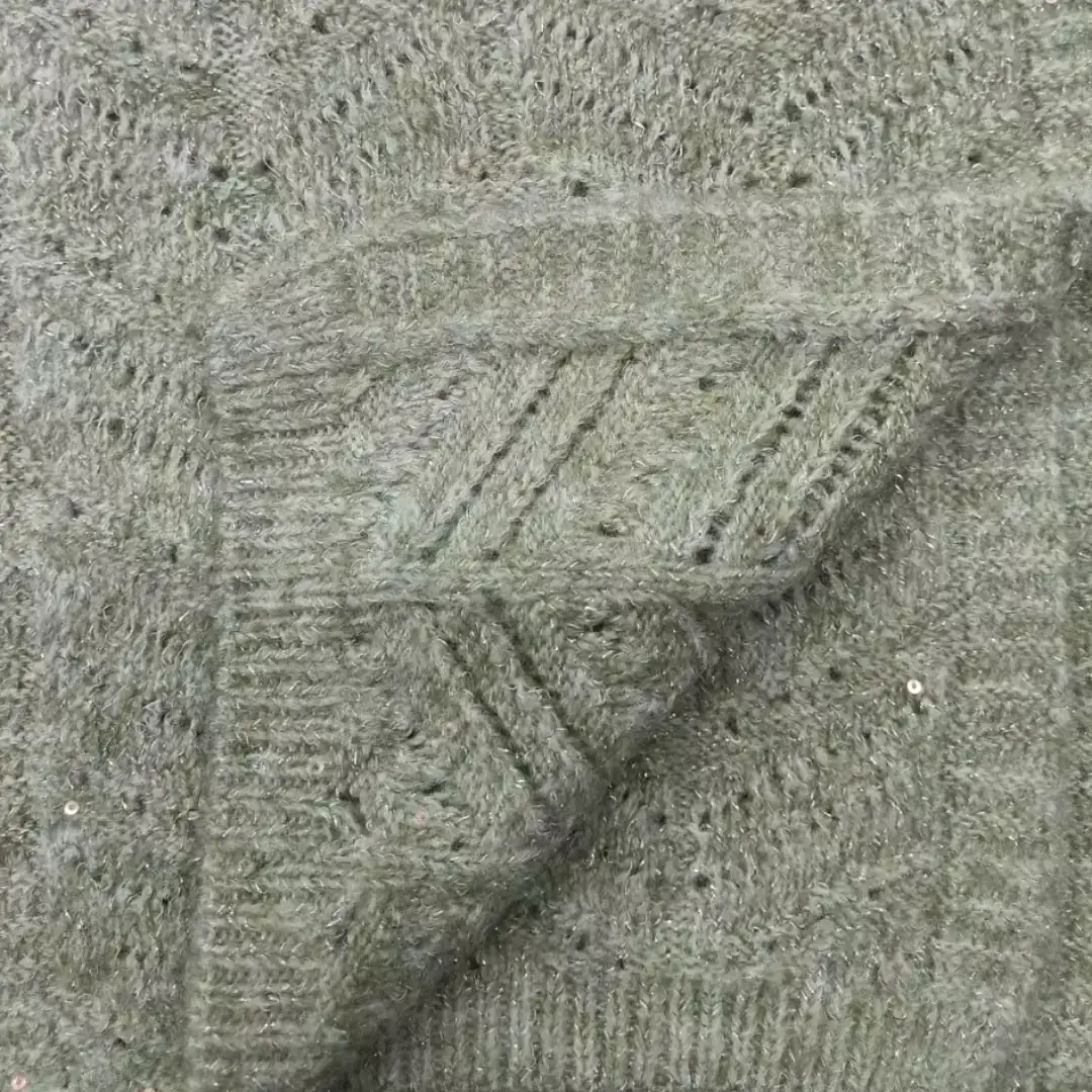 China Yarn for Roll Neck Jumper (Sweater),Kids Ruffled Edge Jumper (Sweater),Gorilla Slim Fit Layer Top (Sweater),Kids Scallop Trims Dress (Sweater) Mossy Yarn Fancy Yarn Acrylic Polyester Lurex Sequin Spandex blue, green color buy from China wholesaler bulk order at wholesale price free worldwide shipping Alibaba