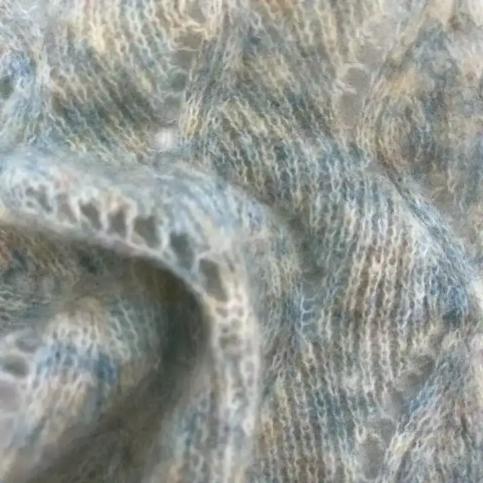 China Yarn for Knitted Jacket (Sweater),Round Neck Pullover (Sweater),Knitted Trousers (Sweater),Ruffle Tight Dress (Sweater) Mossy Yarn Fancy Yarn Mohair Wool Acrylic Nylon Spandex blue+green color buy from China wholesaler bulk order at wholesale price free worldwide shipping Alibaba