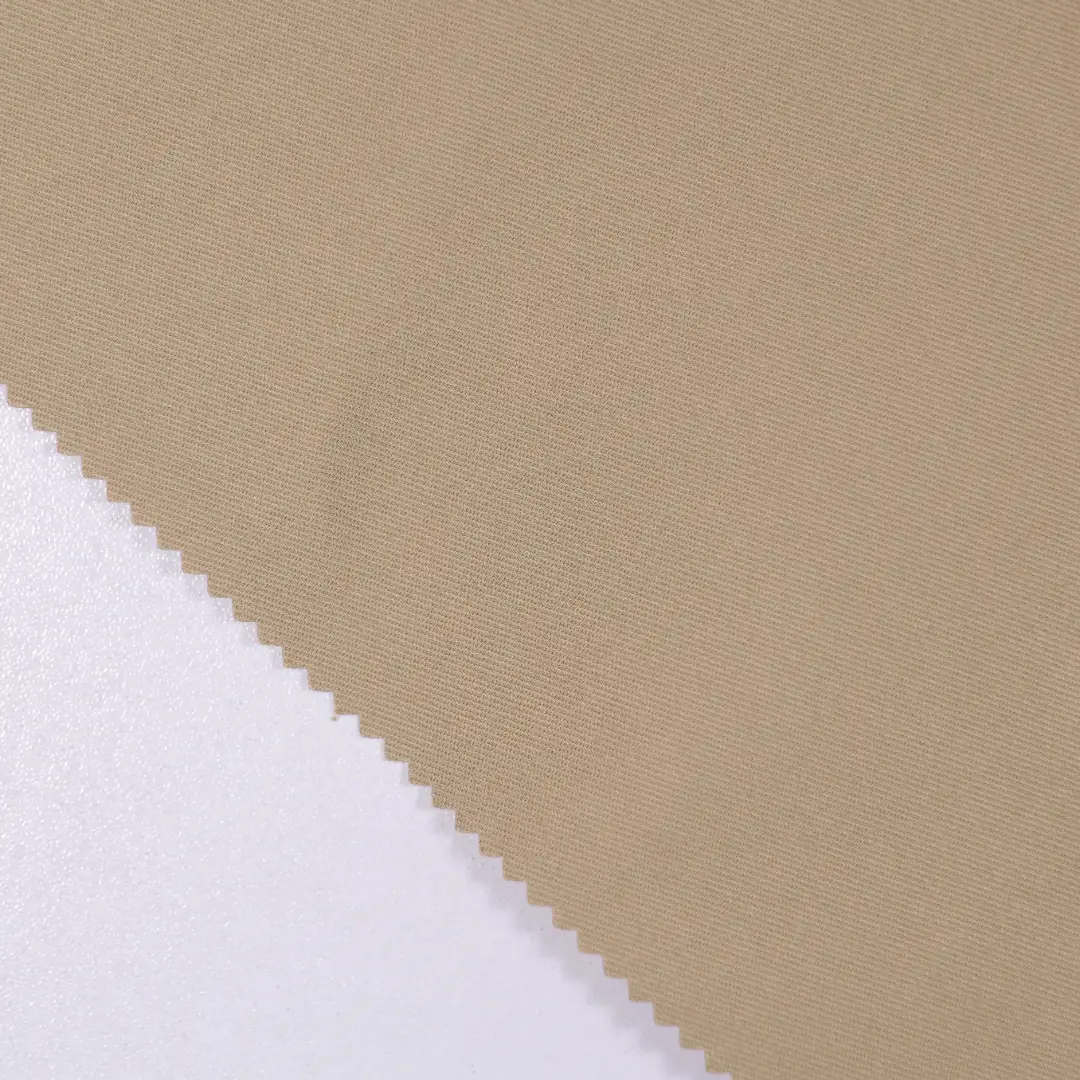 China Fabric for Trench Coat CVC Twill Woven Blended Fabric BCI Cotton Recycled Polyester olive green color buy from China wholesaler bulk order at wholesale price free worldwide shipping Alibaba