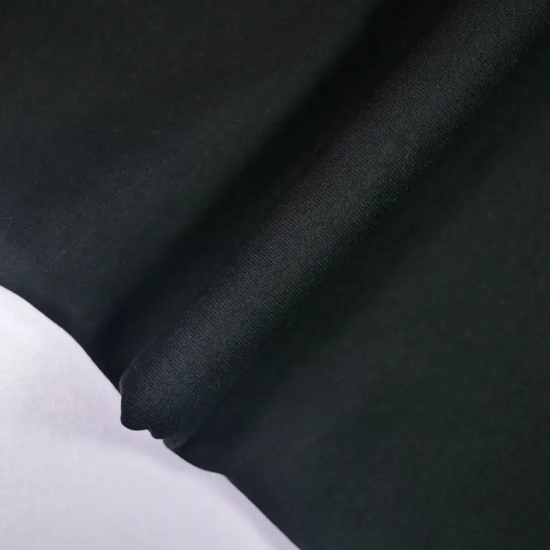 China Fabric for T-Shirt,Ruffle Shirt Dress,Strap Midi Dress Interlock Knit Fabric Cotton Polyester black color buy from China wholesaler bulk order at wholesale price free worldwide shipping Alibaba