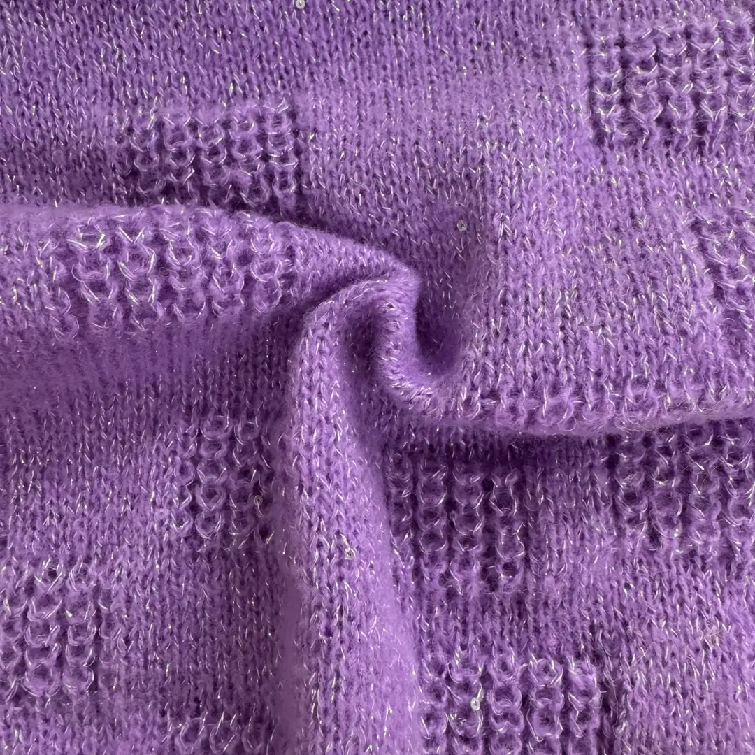 China Yarn for Ladies Vest (Sweater),Open Cardigan (Sweater),Full-Zipper Cardigan (Sweater),Crew Neck Pullover (Sweater),Crop Top Pullover (Sweater) Mossy Yarn Fancy Yarn Polyester Purple color buy from China wholesaler bulk order at wholesale price free worldwide shipping Alibaba
