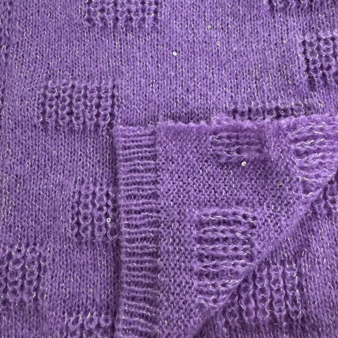 China Yarn for Ladies Vest (Sweater),Open Cardigan (Sweater),Full-Zipper Cardigan (Sweater),Crew Neck Pullover (Sweater),Crop Top Pullover (Sweater) Mossy Yarn Fancy Yarn Polyester Purple color buy from China wholesaler bulk order at wholesale price free worldwide shipping Alibaba