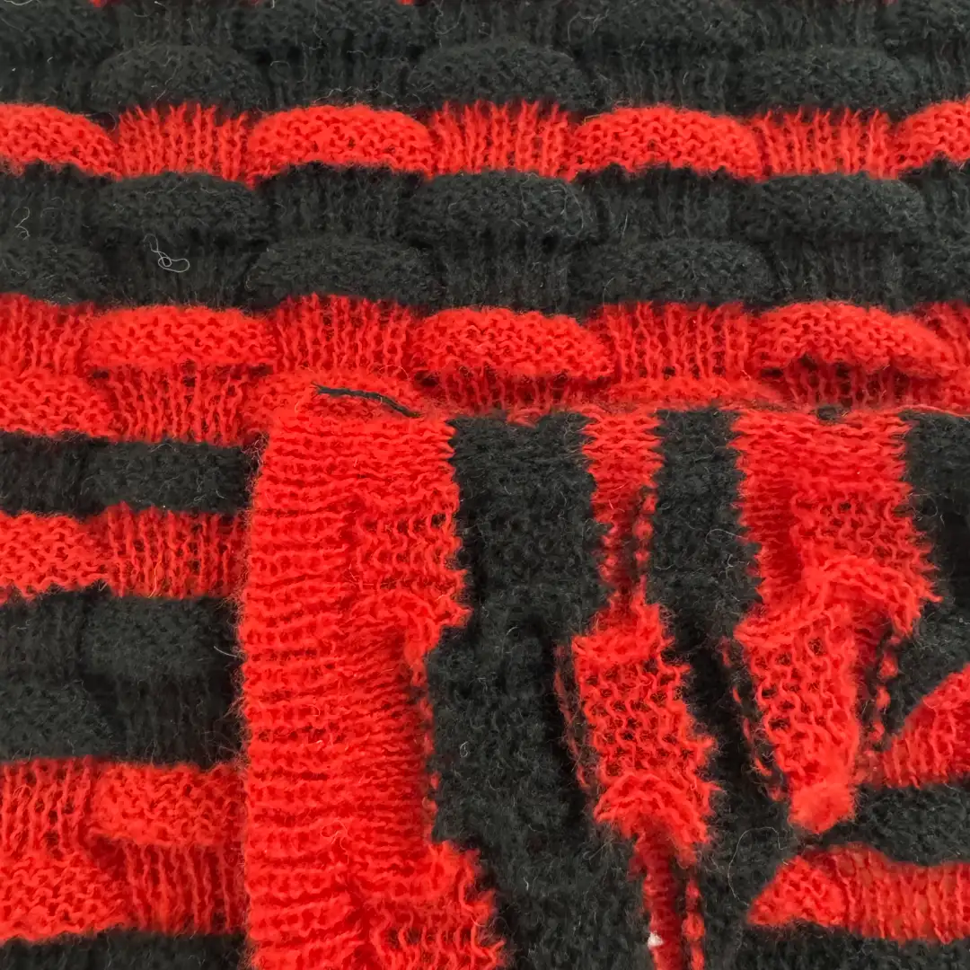 China Yarn for Ladies Vest (Sweater),Men’s Vest (Sweater),Open Cardigan (Sweater),Full-Zipper Cardigan (Sweater),Crew Neck Pullover (Sweater),Crop Top Pullover (Sweater) Mossy Yarn Fancy Yarn Recycled Polyester Red Black color buy from China wholesaler bulk order at wholesale price free worldwide shipping Alibaba