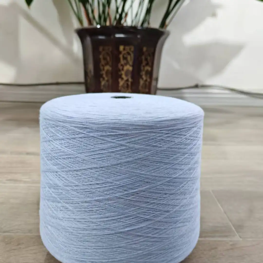 China Yarn for Open Cardigan (Sweater),Full-Zipper Cardigan (Sweater),Half-Zipper Cardigan (Sweater),Shirt Long Sleeve Button (Sweater) Ring Spun Regular Yarn Cotton Recycled Polyester Polyester blue color buy from China wholesaler bulk order at wholesale price free worldwide shipping Alibaba