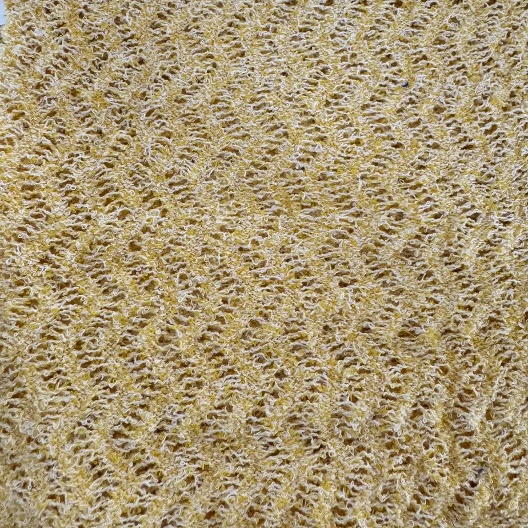 China Yarn for Ladies Vest (Sweater),Open Cardigan (Sweater),Shirt Long Sleeve Button (Sweater),Crew Neck Pullover (Sweater),Crop Top Pullover (Sweater) Boucle Yarn Fancy Yarn Recycled Polyester Yellow color buy from China wholesaler bulk order at wholesale price free worldwide shipping Alibaba