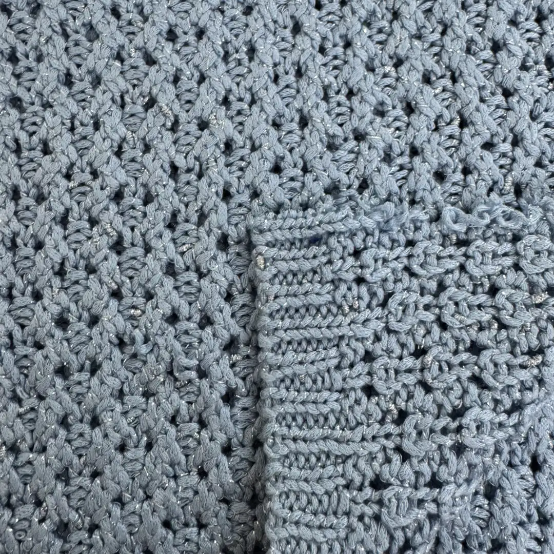 China Yarn for Ladies Vest (Sweater),Men’s Vest (Sweater),Open Cardigan (Sweater),Full-Zipper Cardigan (Sweater),Shirt Long Sleeve Button (Sweater),Crew Neck Pullover (Sweater) Tubular Tape Yarn Fancy Yarn Acrylic Metallic Gold Blue color buy from China wholesaler bulk order at wholesale price free worldwide shipping Alibaba