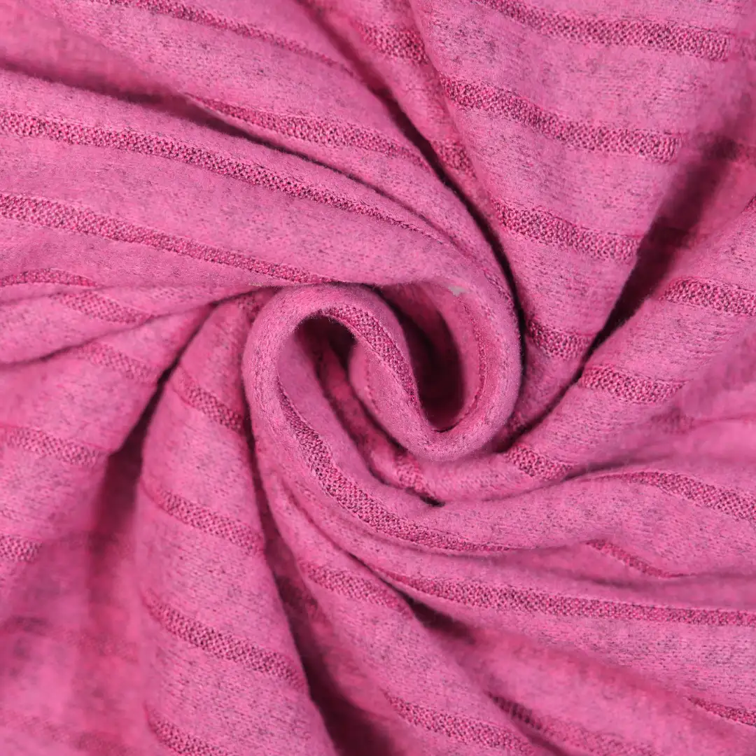 China Fabric for Hoodie,Irregular Cami,Ladies Long Ruffle A-Line Skirt Rib Knit Fabric Spandex Polyester hot pink color buy from China wholesaler bulk order at wholesale price free worldwide shipping Alibaba