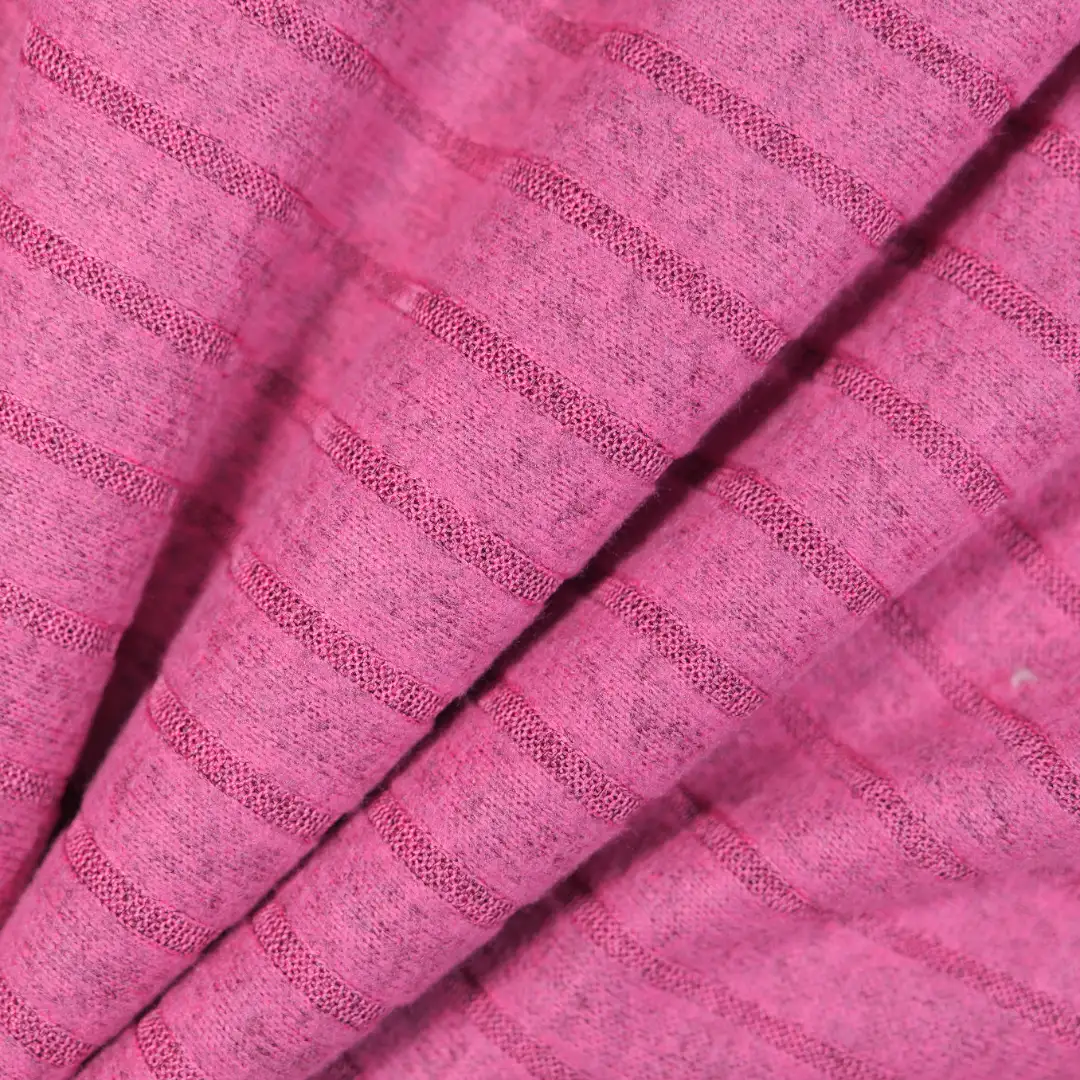 China Fabric for Hoodie,Irregular Cami,Ladies Long Ruffle A-Line Skirt Rib Knit Fabric Spandex Polyester hot pink color buy from China wholesaler bulk order at wholesale price free worldwide shipping Alibaba