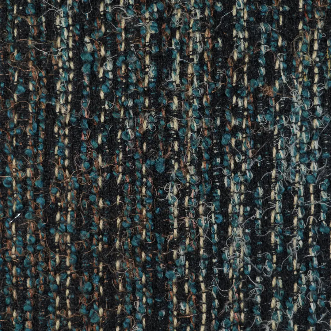 China Fabric for Skirt,Overcoat Chanel-Style Fabric Woolen Polyester Acrylic Wool Nylon black color buy from China wholesaler bulk order at wholesale price free worldwide shipping Alibaba