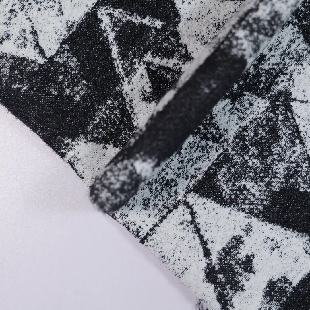 China Fabric for Skirt,Overcoat Chanel-Style Fabric Woolen Nylon Polyester black white color buy from China wholesaler bulk order at wholesale price free worldwide shipping Alibaba