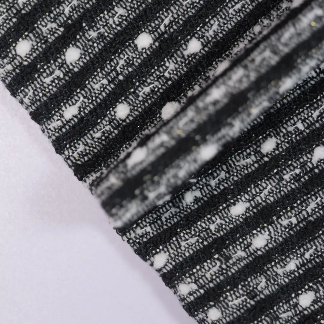 China Fabric for Trench Coat,Overcoat Chanel-Style Fabric Woolen Polyester Acrylic Wool Nylon black white color buy from China wholesaler bulk order at wholesale price free worldwide shipping Alibaba