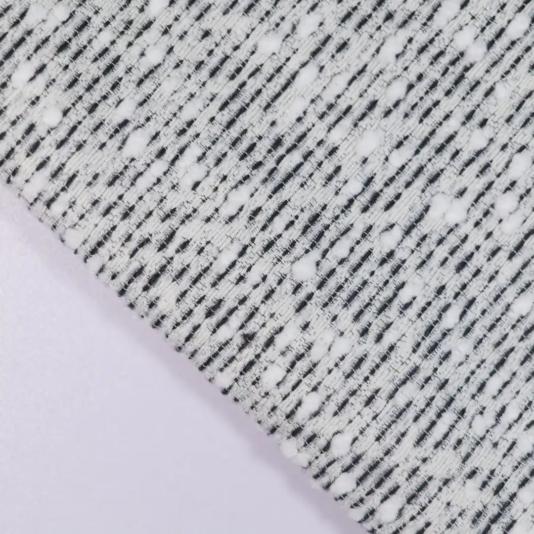 China Fabric for Jackets,Skirt Chanel-Style Fabric Woolen Acrylic Polyester Wool Nylon white black color buy from China wholesaler bulk order at wholesale price free worldwide shipping Alibaba