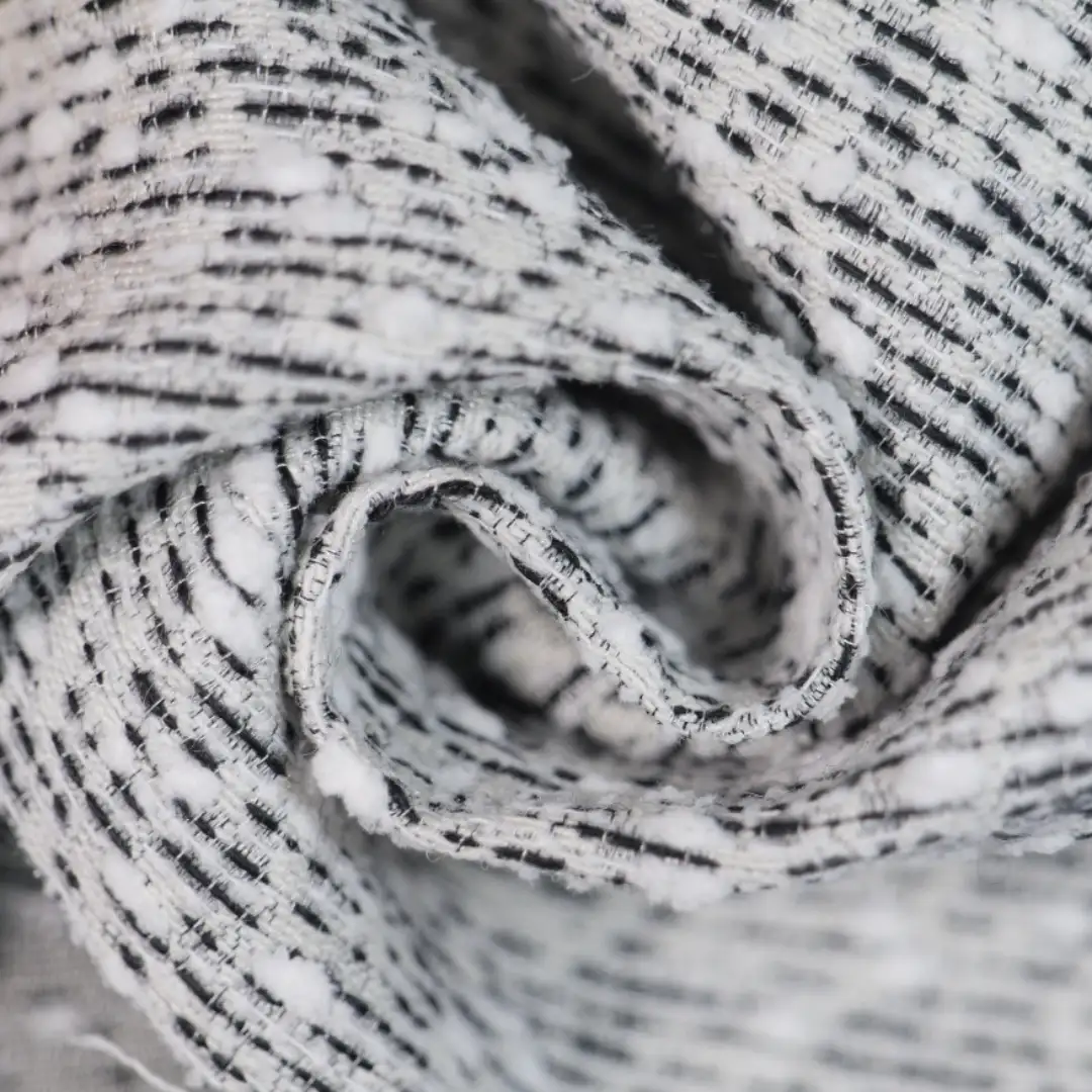 China Fabric for Jackets,Skirt Chanel-Style Fabric Woolen Acrylic Polyester Wool Nylon white black color buy from China wholesaler bulk order at wholesale price free worldwide shipping Alibaba