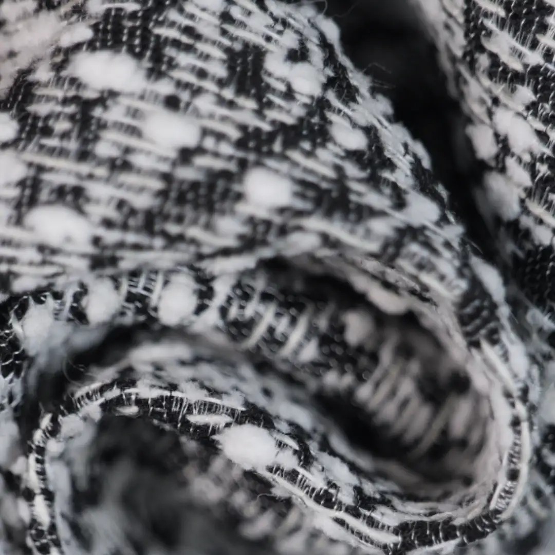 China Fabric for Jackets,Skirt Chanel-Style Fabric Woolen Acrylic Polyester Wool Nylon white black color buy from China wholesaler bulk order at wholesale price free worldwide shipping Alibaba