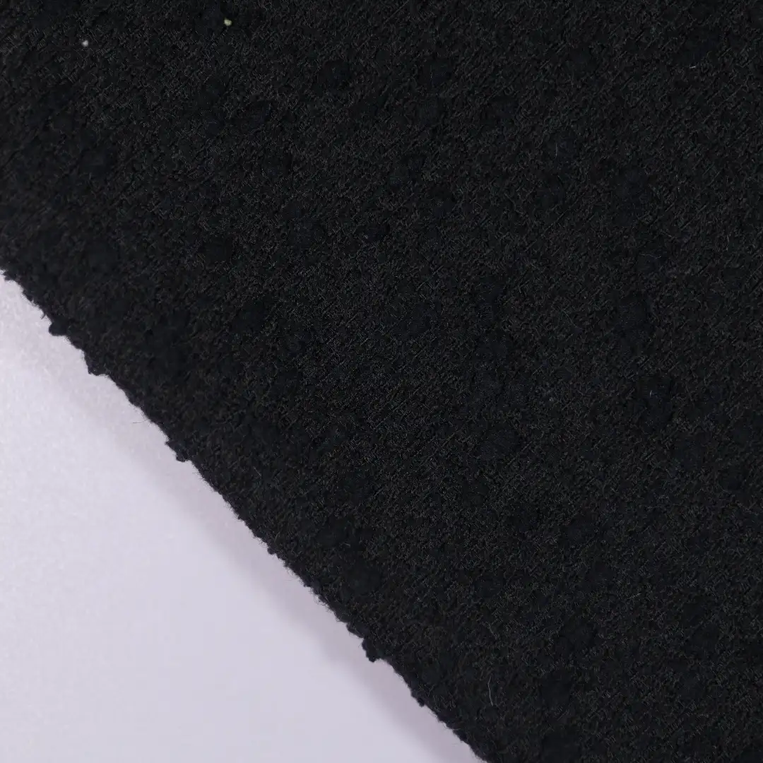 China Fabric for Jackets,Skirt Chanel-Style Fabric Woolen Acrylic Polyester Wool Nylon black color buy from China wholesaler bulk order at wholesale price free worldwide shipping Alibaba