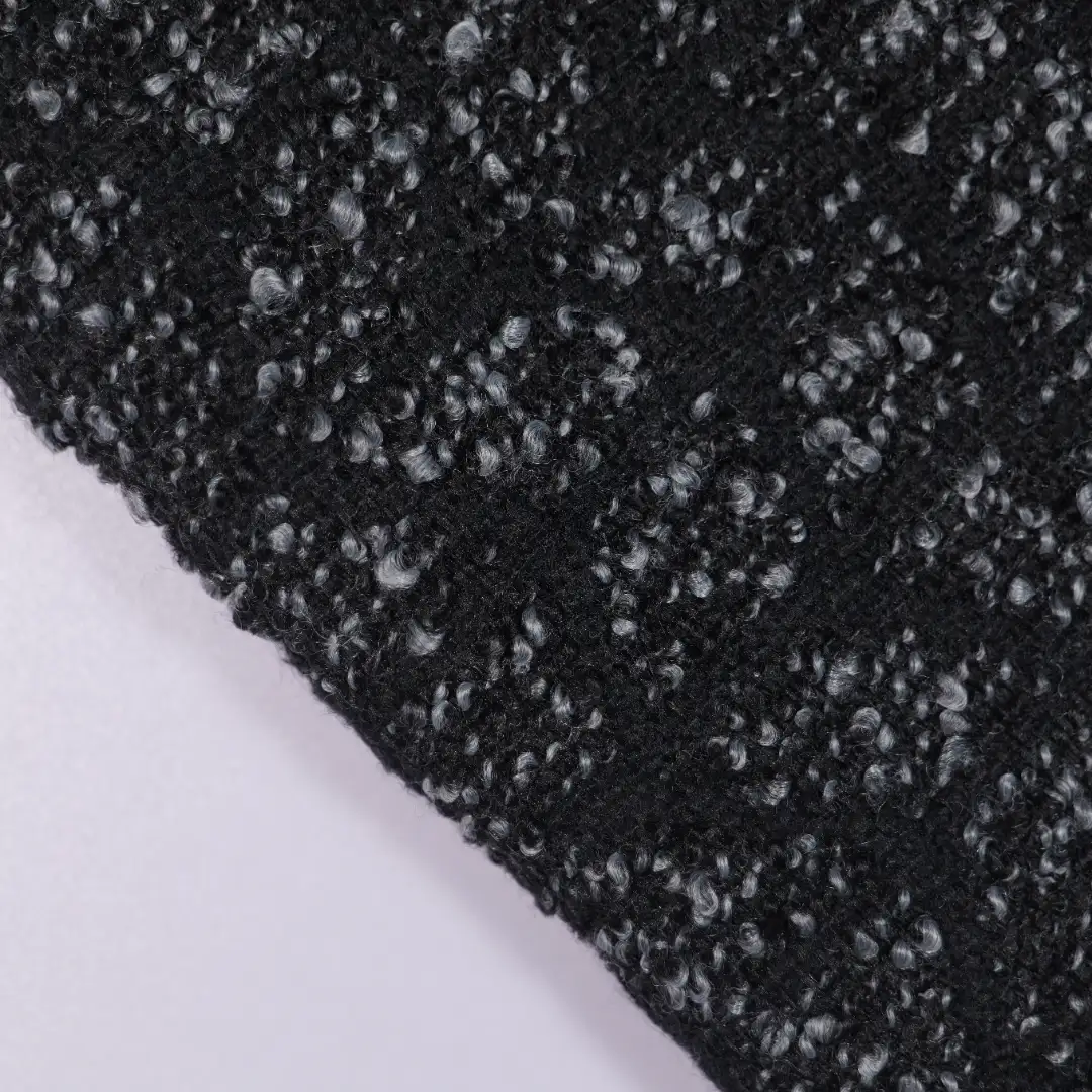 China Fabric for Jackets,Skirt Chanel-Style Fabric Woolen Polyester black color buy from China wholesaler bulk order at wholesale price free worldwide shipping Alibaba