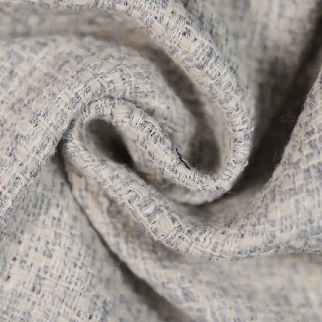 China Fabric for Jackets,Skirt Chanel-Style Fabric Woolen Polyester grey color buy from China wholesaler bulk order at wholesale price free worldwide shipping Alibaba