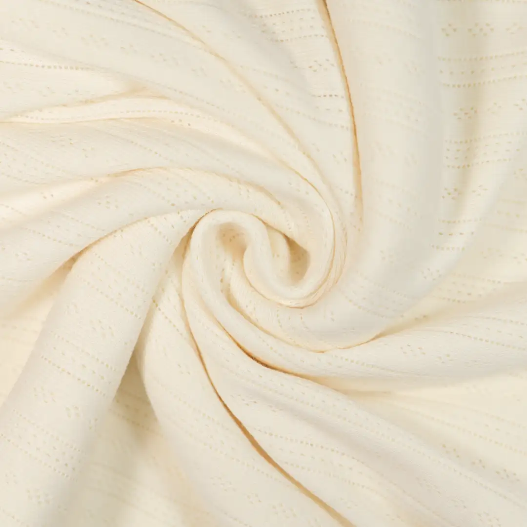 China Fabric for T-Shirt,Tank Wrap Midi Dress Jacquard Knit Fabric Cotton Polyester rice color buy from China wholesaler bulk order at wholesale price free worldwide shipping Alibaba