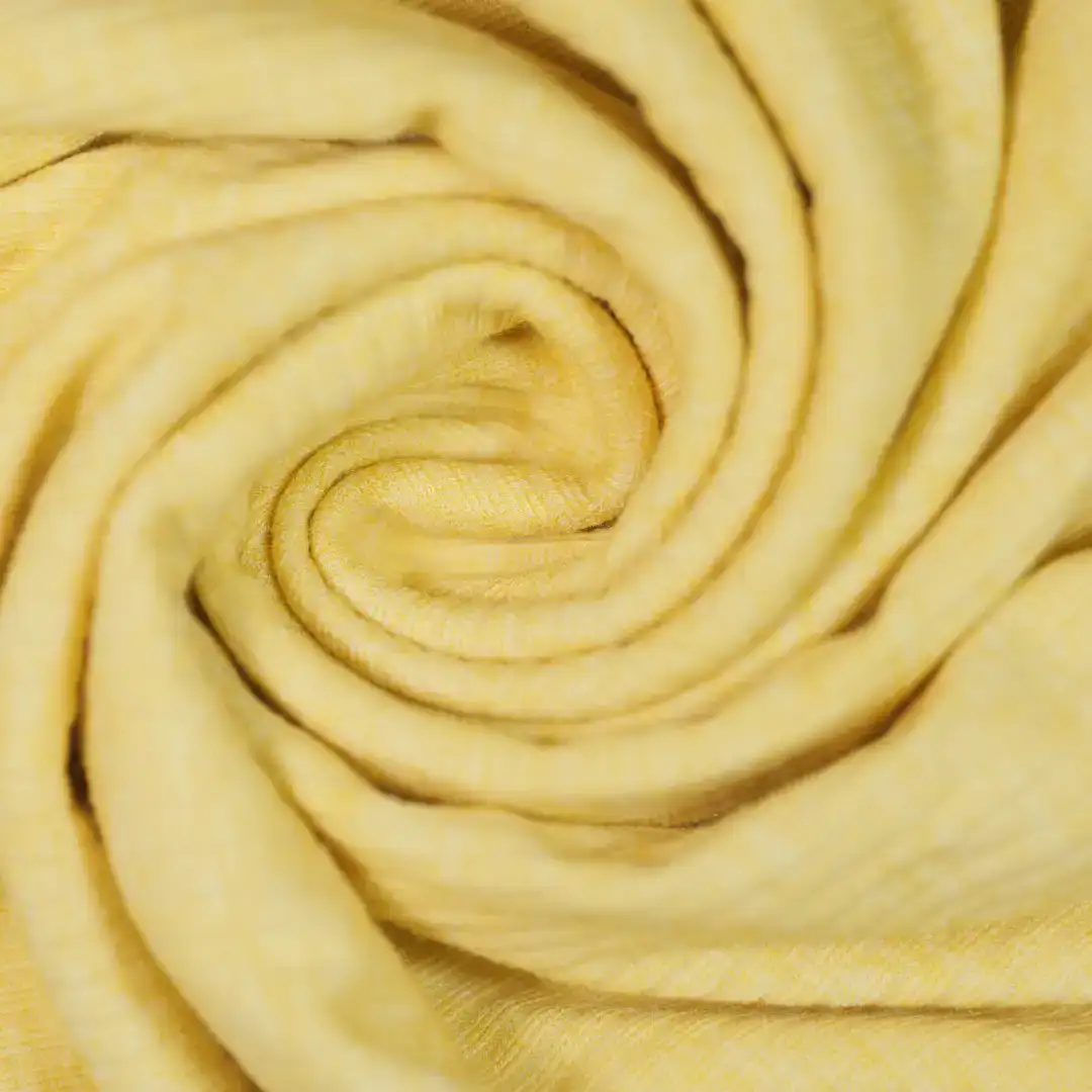 China Fabric for Hoodie,Pajamas,Fringe Jacket,Halter-Neck Plunge Ruffled Top Rib Knit Fabric Rayon Polyester Nylon Spandex yellow color buy from China wholesaler bulk order at wholesale price free worldwide shipping Alibaba