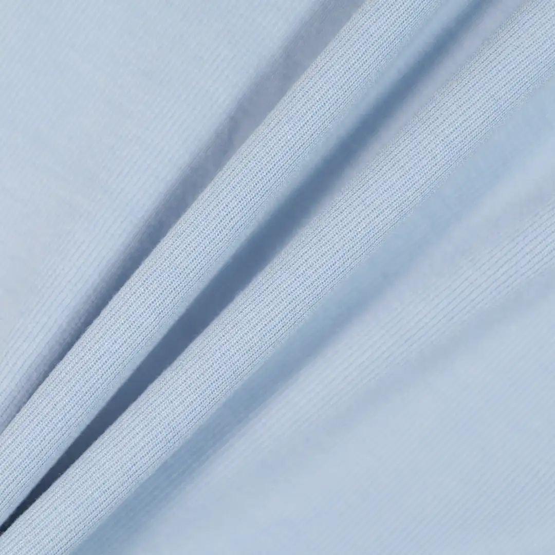 China Fabric for Jackets,Skirt,Hoodie,Womens Mid Rise Wide Leg Pants Single Jersey Knit Fabric Rayon Polyester Spandex blue color buy from China wholesaler bulk order at wholesale price free worldwide shipping Alibaba