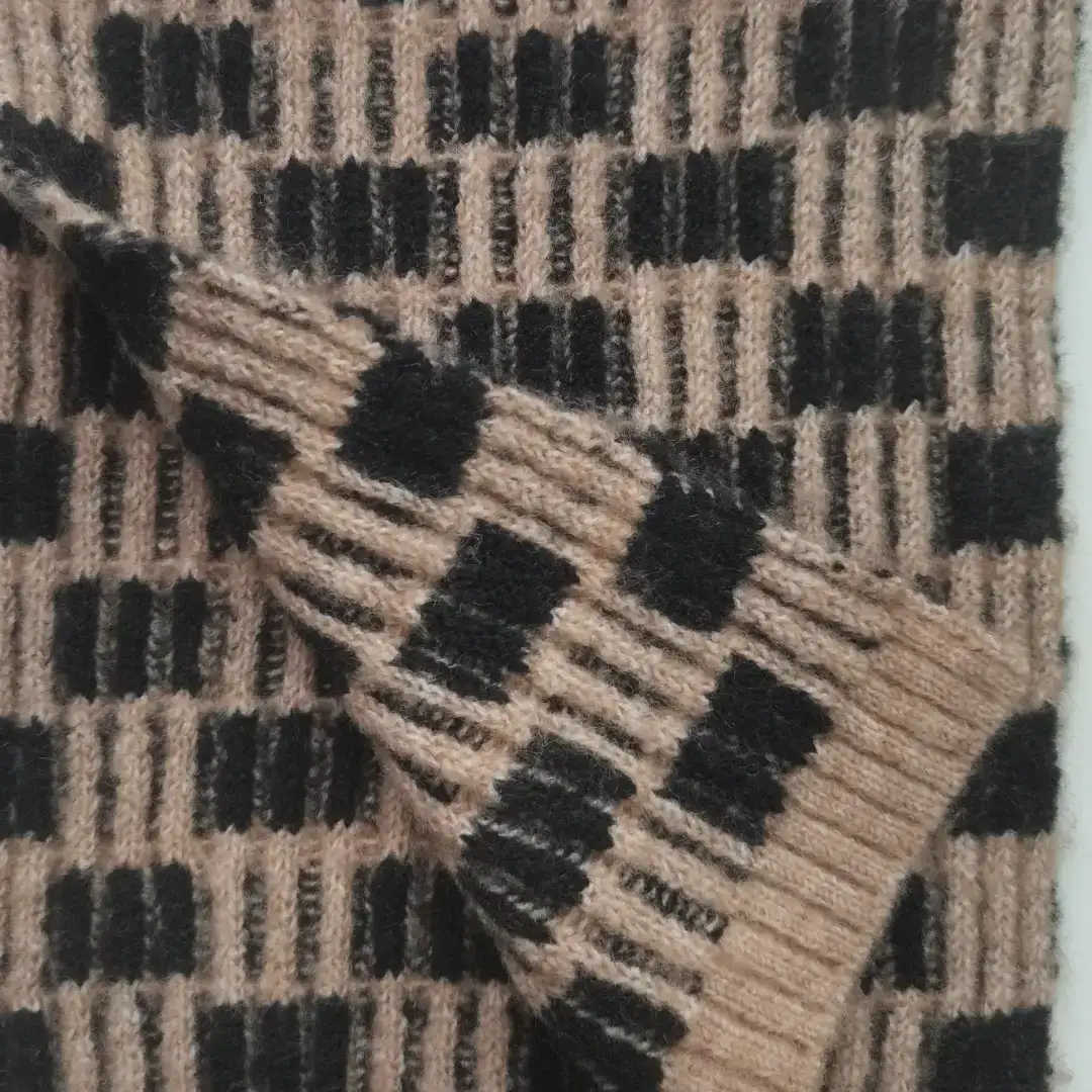 China Yarn for Round Neck Pullover (Sweater),Crew Neck Pullover (Sweater) Mossy Yarn Fancy Yarn Recycled Polyester Polyester Wool Spandex CAMEL/BlACK color buy from China wholesaler bulk order at wholesale price free worldwide shipping Alibaba