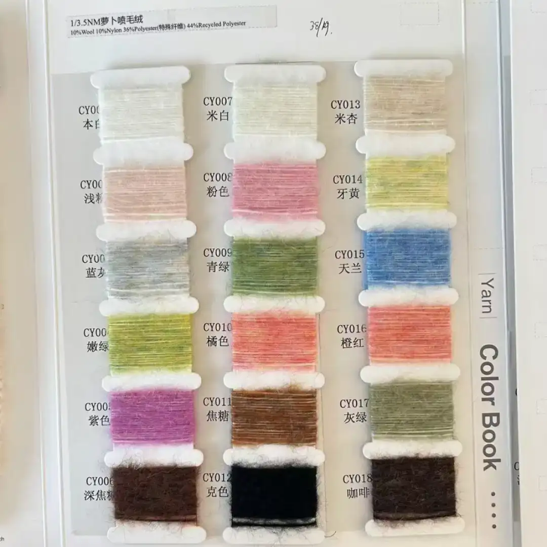China Yarn for Open Cardigan (Sweater),Full-Zipper Cardigan (Sweater),Half-Zipper Cardigan (Sweater),Sweatshirt Air Spun Yarn Fancy Yarn Wool Nylon Polyester Recycled Polyester violet color buy from China wholesaler bulk order at wholesale price free worldwide shipping Alibaba