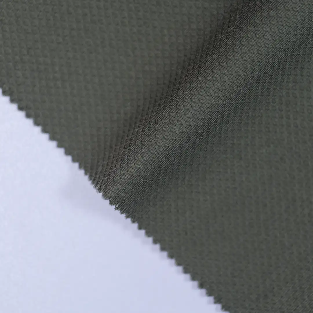 China Fabric for Blazer,Trench Coat Cotton Dobby Natural Woven Fabric BCI Cotton Spandex army green color buy from China wholesaler bulk order at wholesale price free worldwide shipping Alibaba