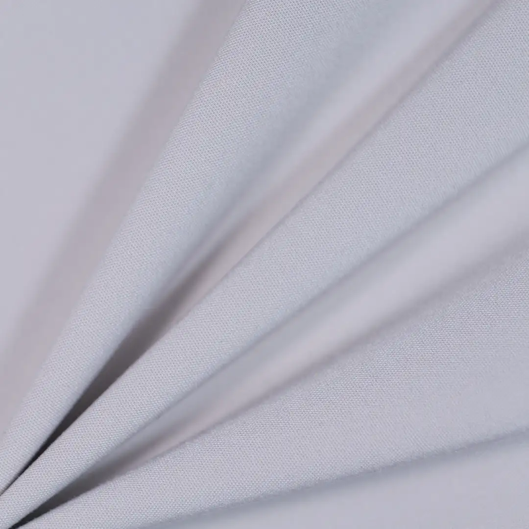 China Fabric for Blazer,Trench Coat CVC Poplin Woven Blended Fabric BCI Cotton Recycled Polyester Spandex Milky white color buy from China wholesaler bulk order at wholesale price free worldwide shipping Alibaba