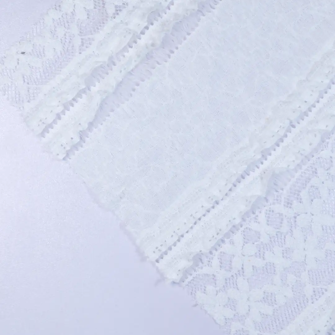 China Fabric for Shorts,Ruffle Shirt Dress,Strap Midi Dress,Tank Wrap Midi Dress Lace Knit Fabric Polyester Elastane white color buy from China wholesaler bulk order at wholesale price free worldwide shipping Alibaba