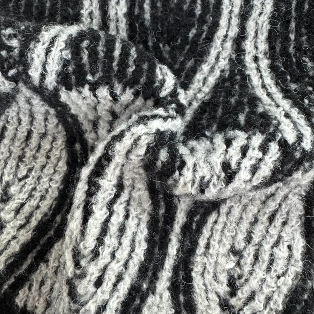 China Yarn for Ladies Vest (Sweater),Men’s Vest (Sweater),Open Cardigan (Sweater),Full-Zipper Cardigan (Sweater),Crew Neck Pullover (Sweater),U-Neck Cardigan (Sweater) Mossy Yarn Fancy Yarn Recycled Polyester Acrylic Wool Nylon Spandex Black White color buy from China wholesaler bulk order at wholesale price free worldwide shipping Alibaba